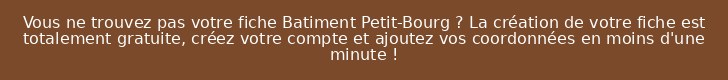Vous ne trouvez pas votre fiche Batiment Petit-Bourg ? La création de votre fiche est totalement gratuite, créez votre compte et ajoutez vos coordonnées en moins d'une minute !