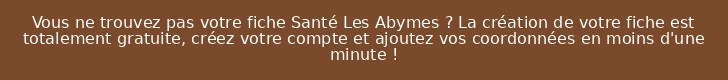 Vous ne trouvez pas votre fiche Santé Les Abymes ? La création de votre fiche est totalement gratuite, créez votre compte et ajoutez vos coordonnées en moins d'une minute !