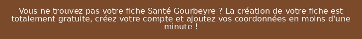 Vous ne trouvez pas votre fiche Santé Gourbeyre ? La création de votre fiche est totalement gratuite, créez votre compte et ajoutez vos coordonnées en moins d'une minute !