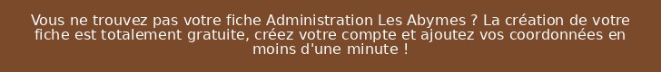 Vous ne trouvez pas votre fiche Administration Les Abymes ? La création de votre fiche est totalement gratuite, créez votre compte et ajoutez vos coordonnées en moins d'une minute !