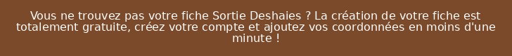 Vous ne trouvez pas votre fiche Sortie Deshaies ? La création de votre fiche est totalement gratuite, créez votre compte et ajoutez vos coordonnées en moins d'une minute !