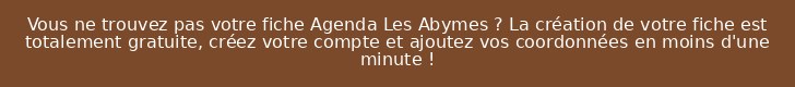 Vous ne trouvez pas votre fiche Agenda Les Abymes ? La création de votre fiche est totalement gratuite, créez votre compte et ajoutez vos coordonnées en moins d'une minute !