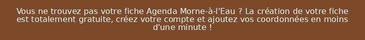 Vous ne trouvez pas votre fiche Agenda Morne-à-l'Eau ? La création de votre fiche est totalement gratuite, créez votre compte et ajoutez vos coordonnées en moins d'une minute !