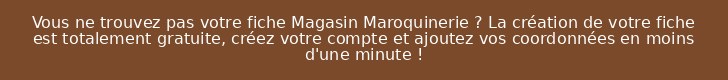 Vous ne trouvez pas votre fiche Magasin Maroquinerie ? La création de votre fiche est totalement gratuite, créez votre compte et ajoutez vos coordonnées en moins d'une minute !