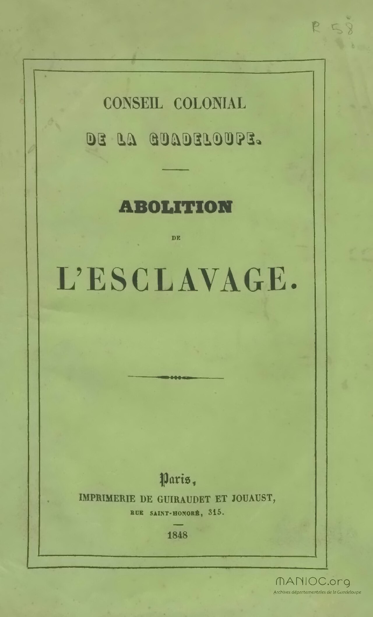 Abolition de l'esclave