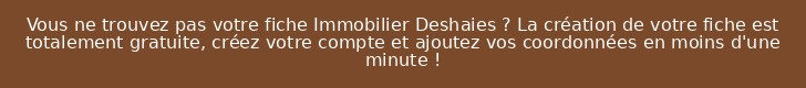 Vous ne trouvez pas votre fiche Immobilier Deshaies ? La création de votre fiche est totalement gratuite, créez votre compte et ajoutez vos coordonnées en moins d'une minute !