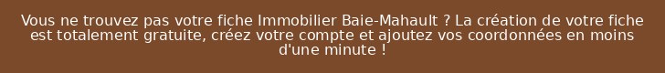 Vous ne trouvez pas votre fiche Immobilier Baie-Mahault ? La création de votre fiche est totalement gratuite, créez votre compte et ajoutez vos coordonnées en moins d'une minute !