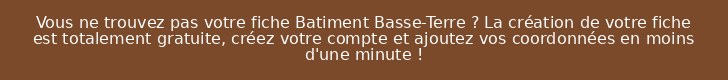 Vous ne trouvez pas votre fiche Batiment Basse-Terre ? La création de votre fiche est totalement gratuite, créez votre compte et ajoutez vos coordonnées en moins d'une minute !